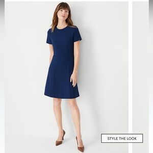 Blue 8 The Flare Dress in Fluid Crepe by Ann Taylor